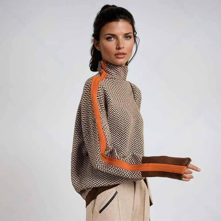 Vernier ™ | Pull à col montant rayé