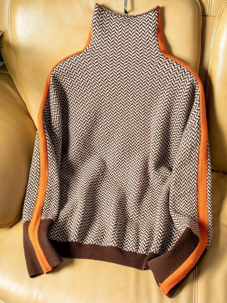 Vernier ™ | Pull à col montant rayé