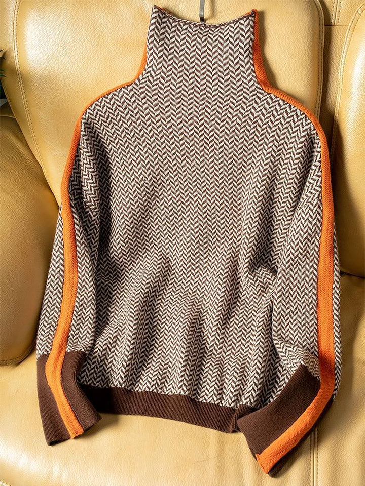 Vernier ™ | Pull à col montant rayé