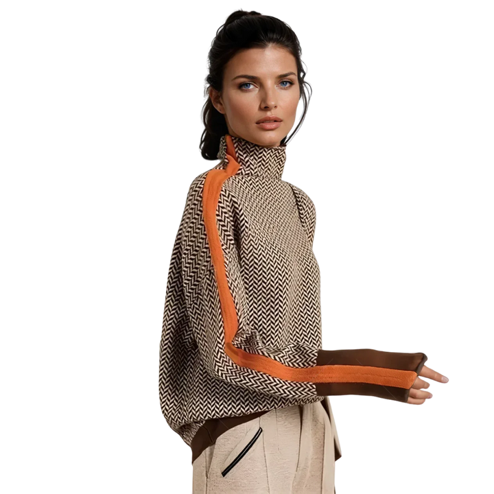 Vernier ™ | Pull à col montant rayé