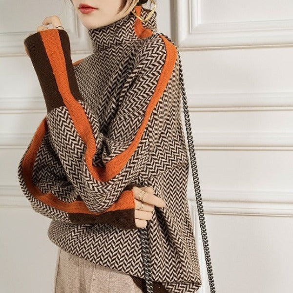 Vernier ™ | Pull à col montant rayé